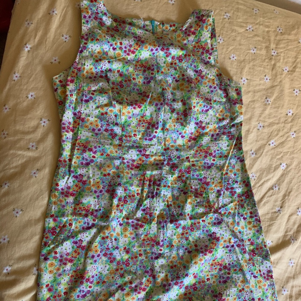 CDC : vintage 90’s floral dress tank top sleeves - Picture 2 of 4